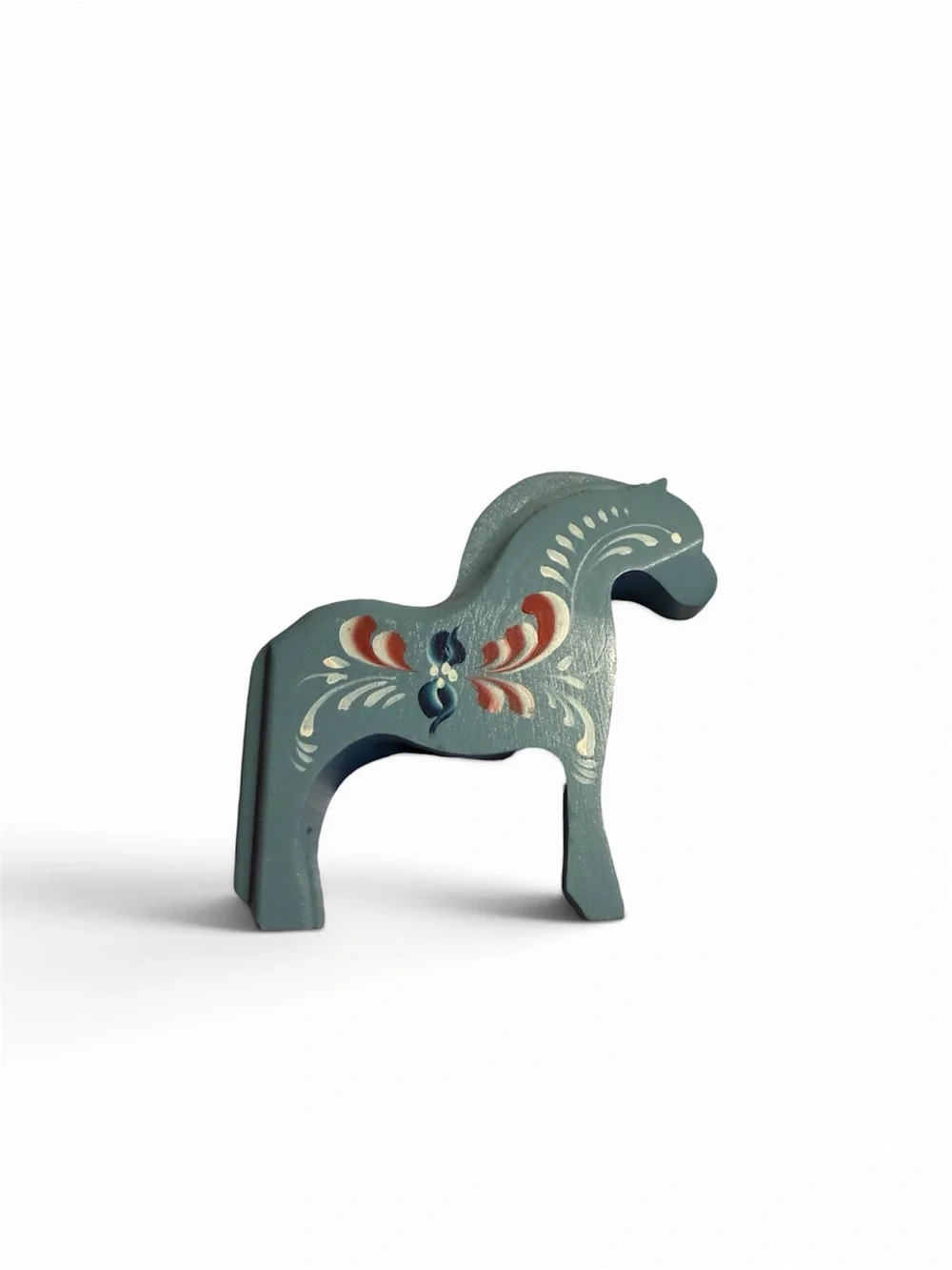 Hand Painted Assorted Dala Horses Wood Folk Art Candle Holder Sweden Norway Red